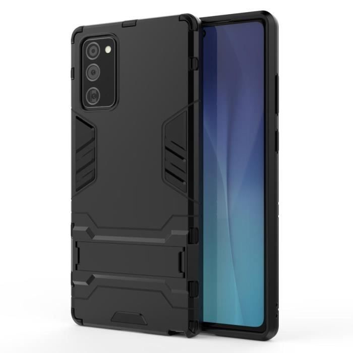 Coque Samsung Galaxy Note 20 (5G), Noir Armor Armure Robuste Silicone Ultra-fin Pratique Support Protection intégrale