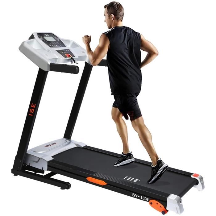 ISE Tapis de Course Pliable Pro - Electrique Motorisé 14 km/h, Moteur 1.5 HP - Inclinaison Manuel avec 15 Programmes - Surface 125x4