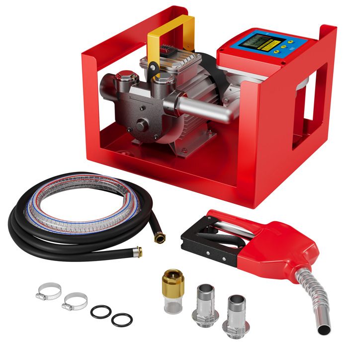 Pompe Diesel-Fuel Auto-amorçante 230V 550W 60l/min Compteur numérique Pistolet distributeur Tuyaux - 51486