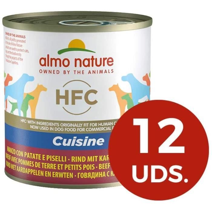 Nourriture pour chiens Almo Nature HFC mouillé Nourriture pour Chien, Cuisine de Boeuf avec Pommes de Terre et Petits Po 36404