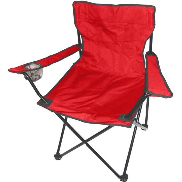 Chaise de Camping Pliante en Plein air, siège Pliable Portable léger-Rouge