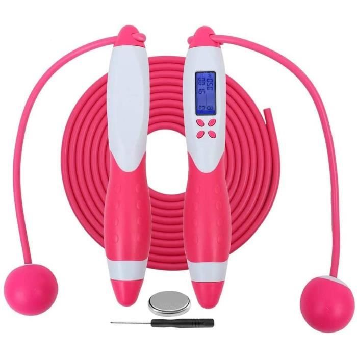 Cordes à Sauter Comptage numérique Calories Réglage du Temps Corde à Sauter sans Fil ou réglable Corde à Sauter pour Exercice de Fit
