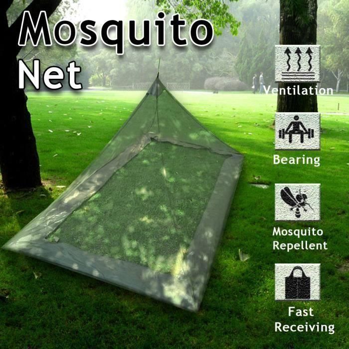 Moustiquaire De Camping Voyage En Polyester Triangle Pour Lit 1 Personne Noir Wir32