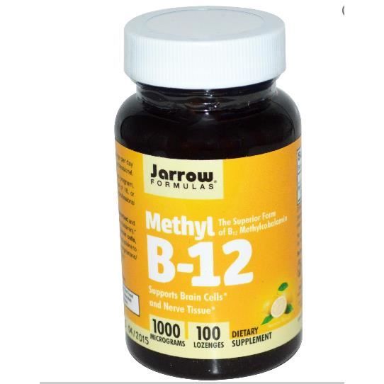 Jarrow Formulas, méthyl B12, saveur citron,1000 mcg,100 pastilles.