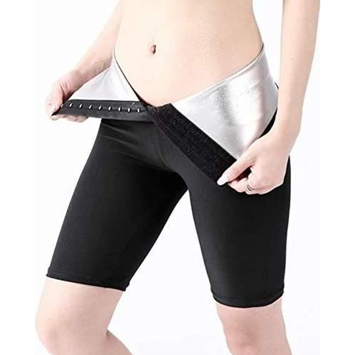 Sauna Sweat Shapewear Short Taille Haute pour Femme Perte Poids Pantalon, Contrôle du Ventre Shapewear Short Amincissant