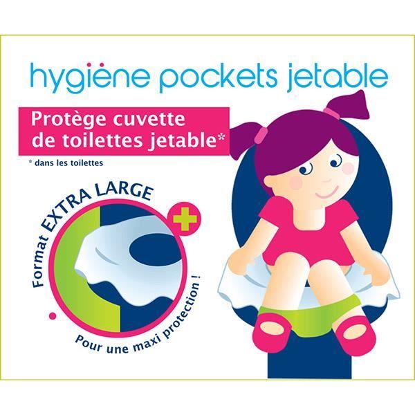 Orgakiddy Hygiène Pocket Protège Cuvette de Toilettes Jetable Extra Large 10 unités
