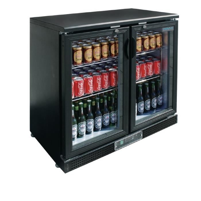 Arrière-bar 2 portes battanttes 223 Litres Noir