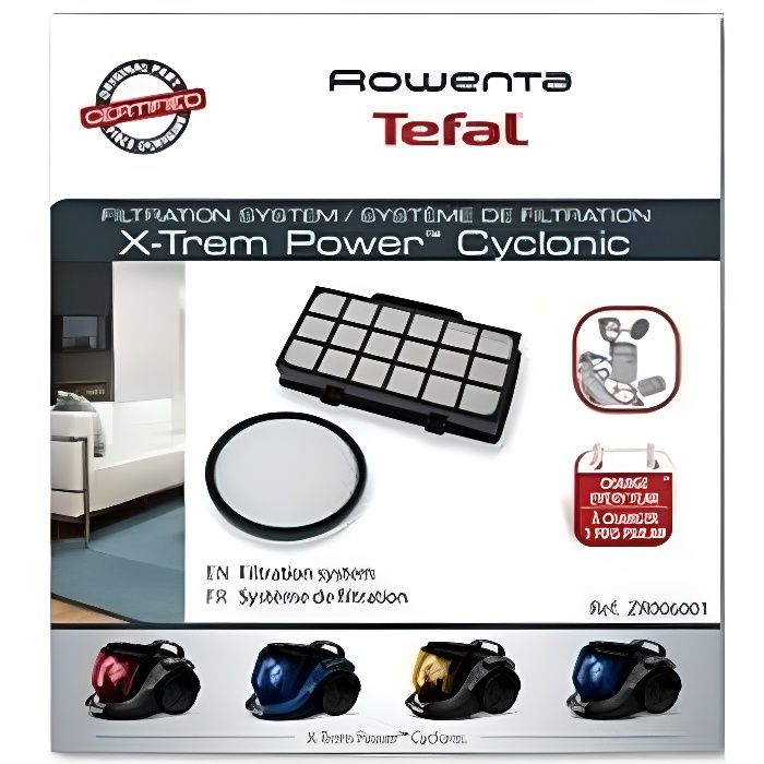 Kit filtre (x2) X-Trem Power Cyclonic Aspirateur Rowenta (ZR006001)