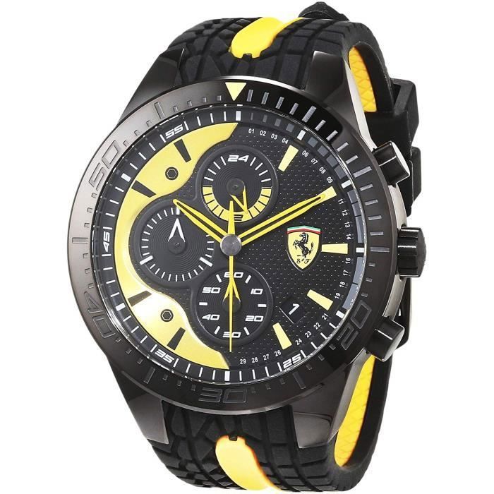 Scuderia Ferrari Hommes Chronographe Quartz Montres bracelet avec bracelet en Silicone - 830590 4813