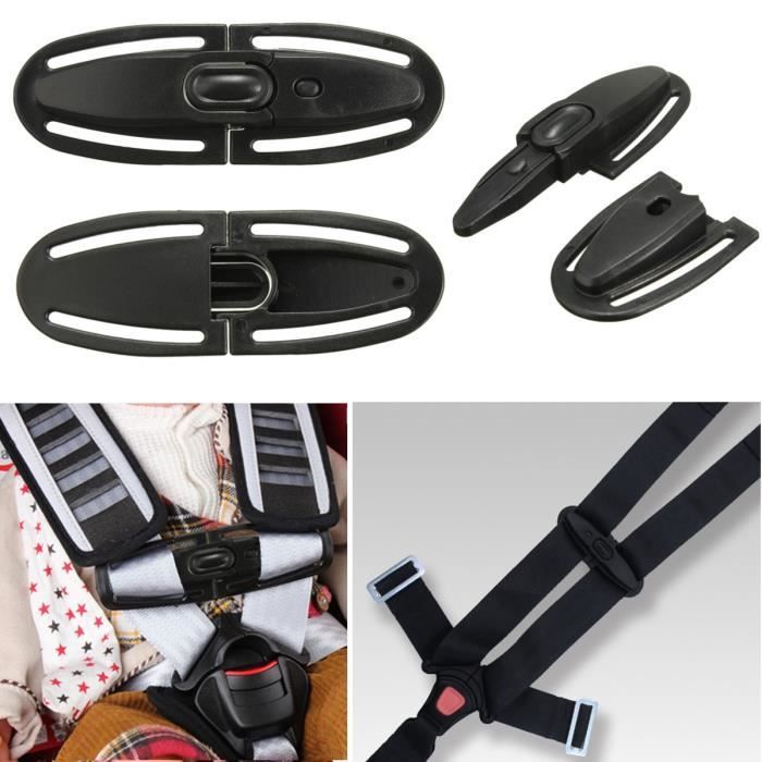 2Pcs Siège Bébé Sécurité Sangle Ceinture Boucle Loquet Harnais Poitrine Enfant