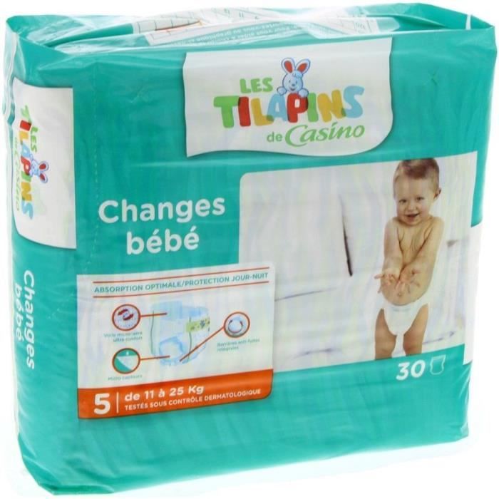 LES TILAPINS Lot de 30 Couches Taille 5 - 11-25 kg
