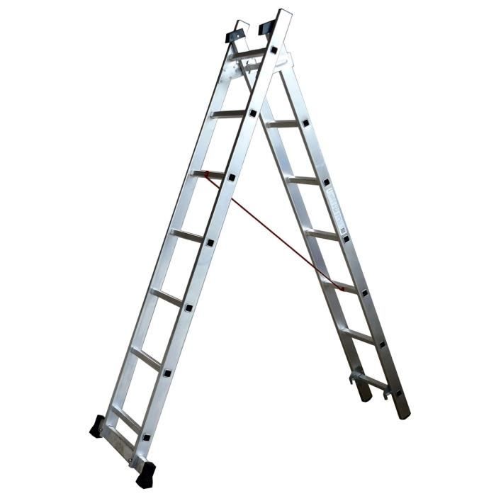 ESCALUX Echelle transformable semi-professionnelle 2x7 barreaux