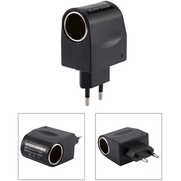 Allume-cigare 220V à 12V chargeur de voiture convertisseur adaptateur EU Plug--Rose Vie