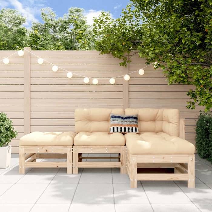 vidaXL Salon de jardin 4 pcs bois massif de pin 3186501