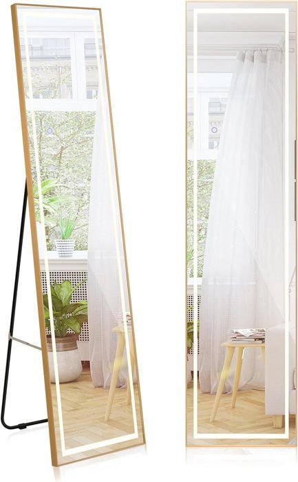 Miroir Sur Pied 148,5 X 40 Cm Rectangulaire Avec étagère