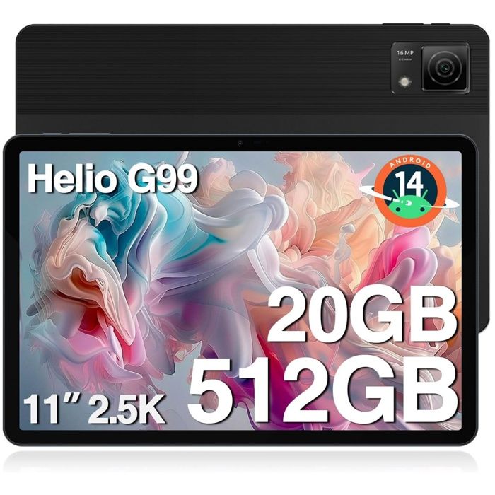 Tablette Tactile DOOGEE T40 11 pouces RAM 8Go + 512Go ROM Android 14 8580mAh 4G WIFI Tablette PC Dual SIM – Noir
