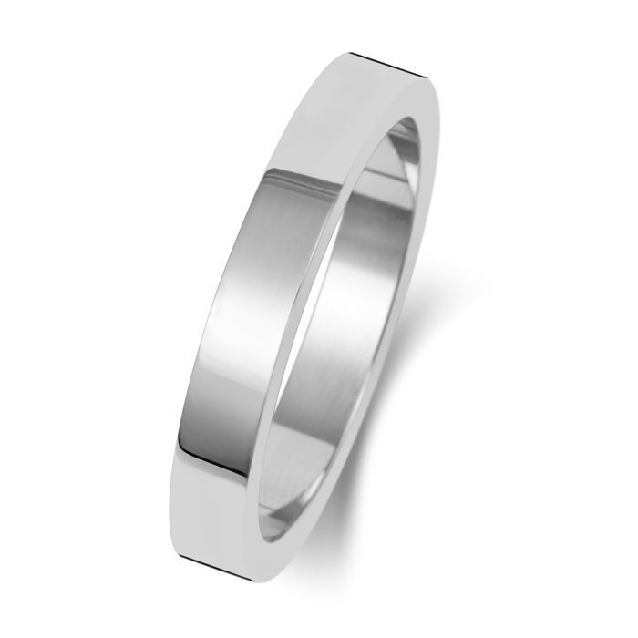 Alliance Homme/Femme Or Blanc 750/1000 3mm Plat 31059 Alliance Homme/Femme Or Blanc 750/1000 3mm Plat 31059
