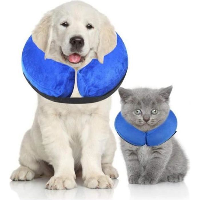 Meilleurs prix pour Collier Gonflable de Rcupration de Chien Confortable Collerette de Protection pour Chien Chats Rglable de Collier wake