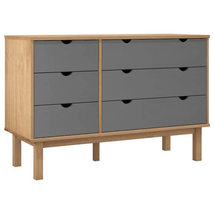 Commode de chambre/Highboard - UU - OTTA marron et gris 111x43x73,5 cm ...