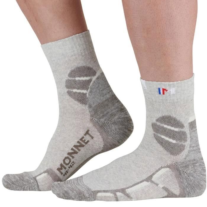 Chaussettes Monnet Mid Lin - gris/blanc