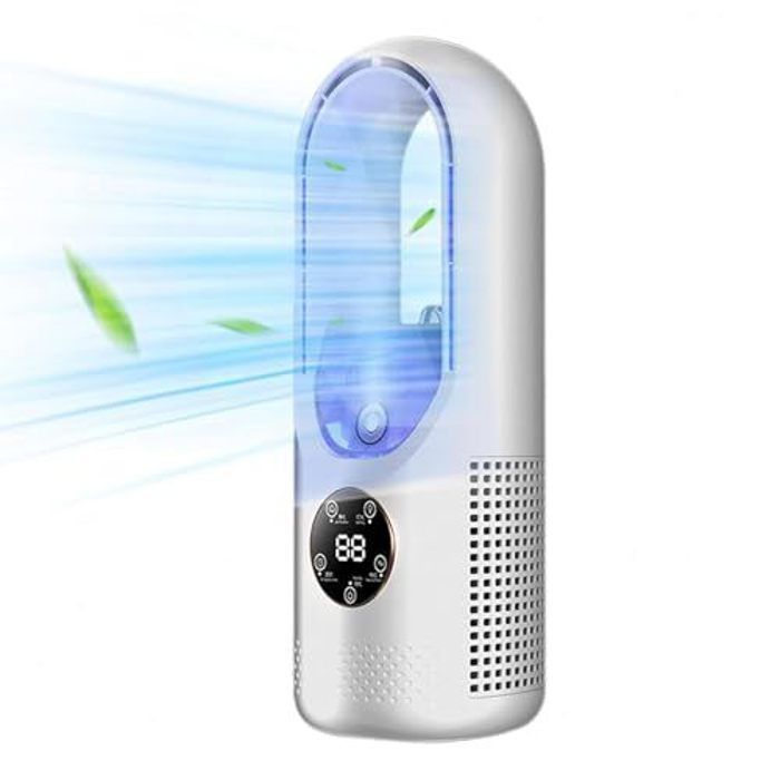 Ventilateur USB multifonction sans pale Ventilateur Colonne à 6 vitesses avec minuterie affichage LED faible bruit portable - Prumya