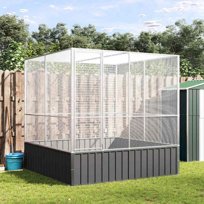 Meilleurs prix pour Volière pour Canaries Perroquet MVS - Volière argenté 211x207x212 cm acier - shop73612576