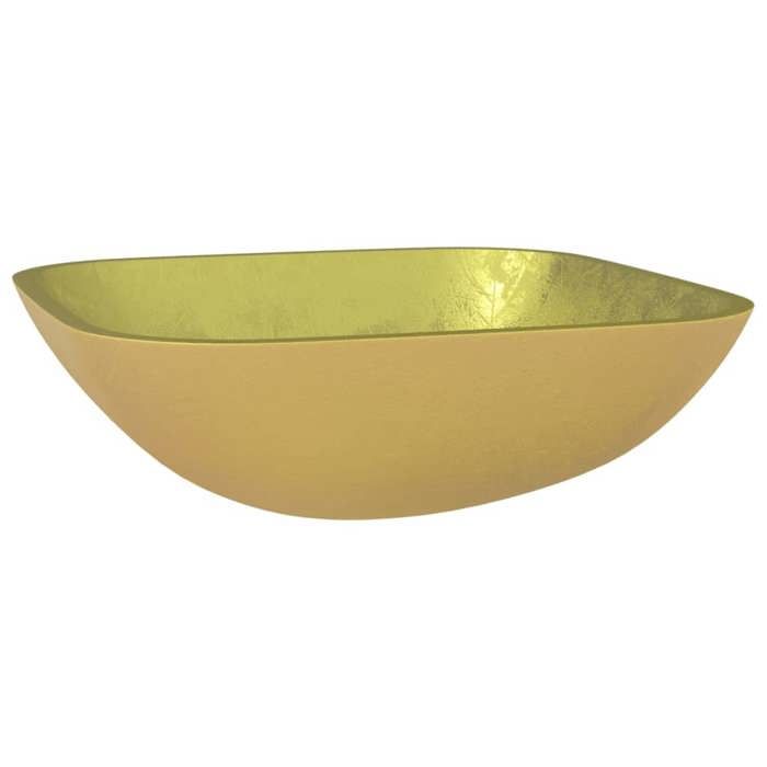 Évier Bassin moderne - Lavabo Verre 42x42x14 cm Doré - Lavabo de salle de bain à vasque@7799077@
