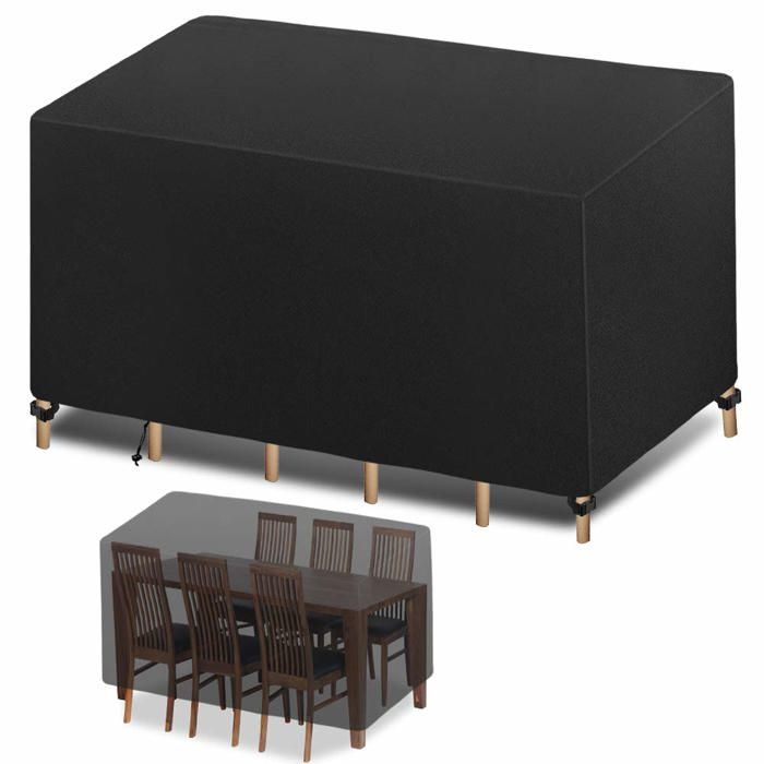Housse protection mobilier de jardin 180×120×74 cm - 420D Oxford étanche UV avec cordon & 4 boucles