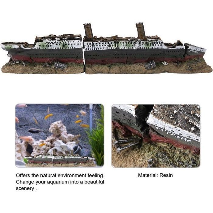 Comparer les prix de Ornement dépave Titanic pour aquarium - YOSOO - Décoration pour poisson deau froide - Plastique-keeper