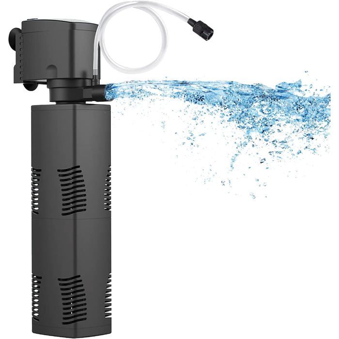 Meilleurs prix pour Filtre Intérieur Aquarium de 150 à 560 litres Pompe à Eau Submersible Forte avec Laération Grand Réservoir Tortue Jardin étang