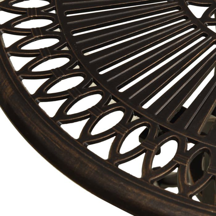Black Friday Table à dîner de jardin BURKE 2/4 PERSONNES Bronze 62x62x65 cm Aluminium coulé TTT107