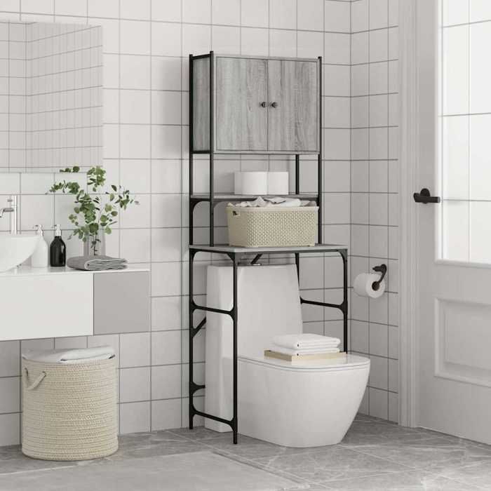 ShieldPro®Armoire de machine à laver - JILLES - Colonne salle de bain buanderie sonoma gris 68x48 5x194 cm 8273563 ShieldPro®Armoire de machine à laver - JILLES - Colonne salle de bain buanderie sonoma gris 68x48 5x194 cm 8273563
