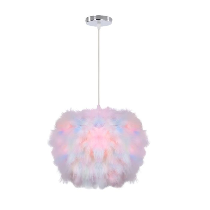 iDEGU Moderne Lustre Suspension en Plume 30cm Coloré