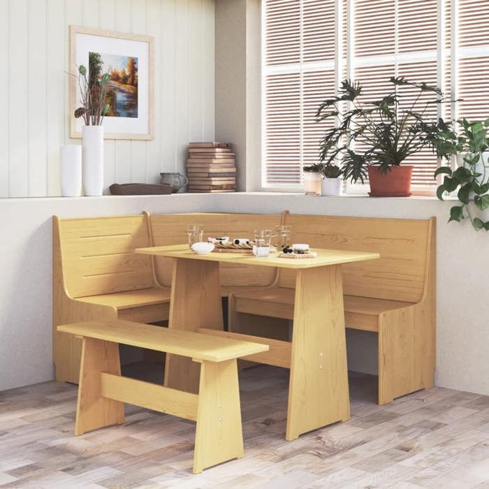 Solde 2026Bancs de cuisine/banc dentrée Brun - Banc dangle REINE 151cm marron miel bois de pin solide 28.8 Kg 12441801