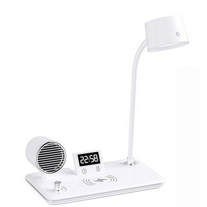 Lampe de lecture multifonctionnel 38 5x25x13cm Compatible avec la charge sans fil 15 W Lampe de bureau avec haut-parleur Bluetooth