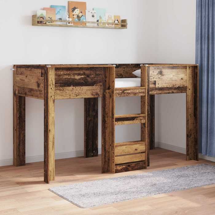 vidaXL Lit Superposé pour Enfants Bois ancien 75 x 190 cm 3410473