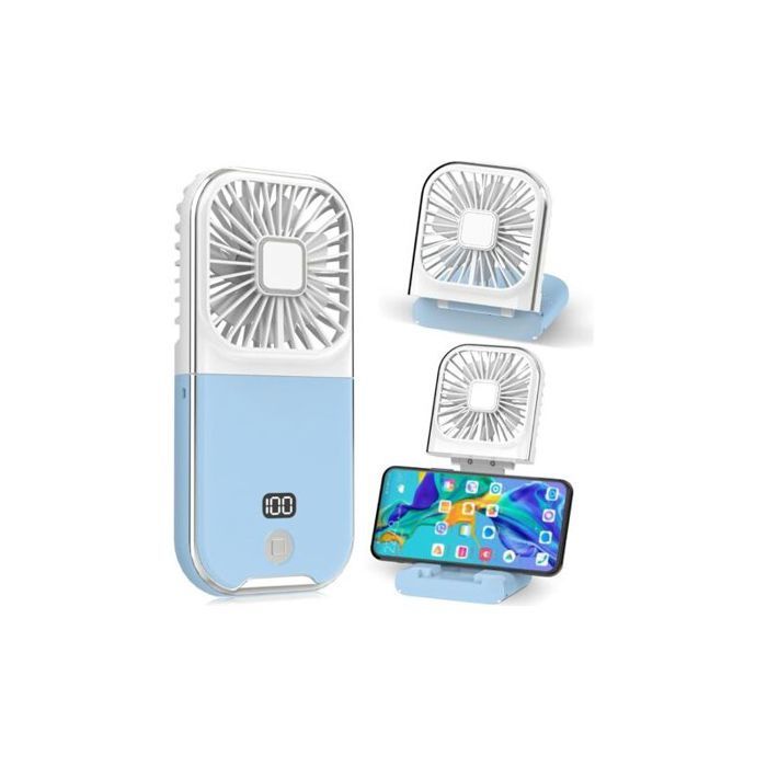À propos de cet article【2025 Ventilateur à Main 5-en-1】 Ce mini ventilateur rechargeable 5 en 1 avec des ventilateurs à mai