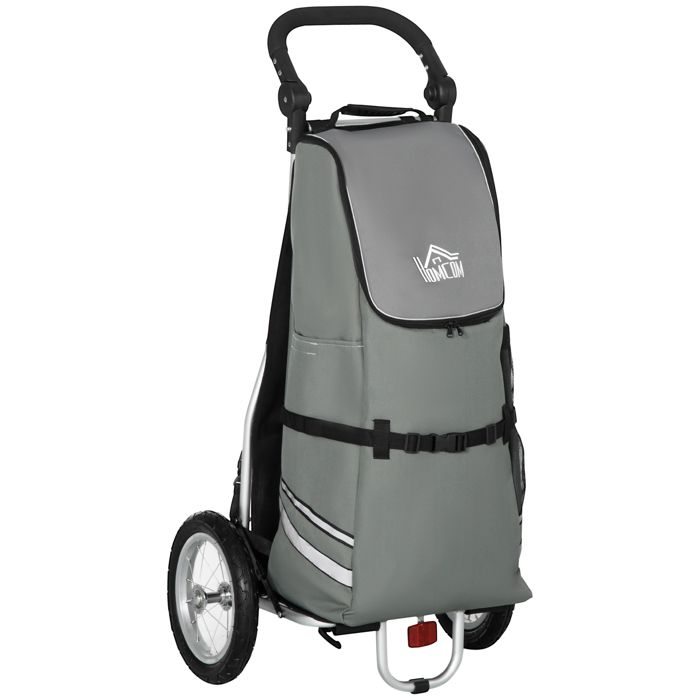 Remorque vélo pliable - Système dattache rapide sans outil - Utilisation comme chariot de courses - Sac amovible