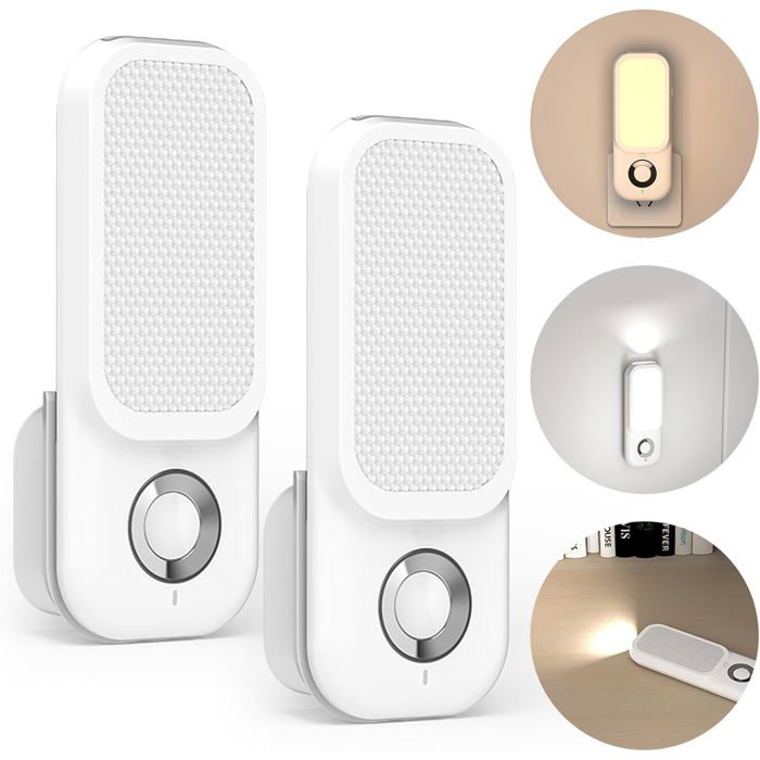 Veilleuses LED à Douille 2 PCS Veilleuse avec Détecteur de Mouvement 4 en 1 Veilleuse Prise Electrique Veilleuses Enfichable