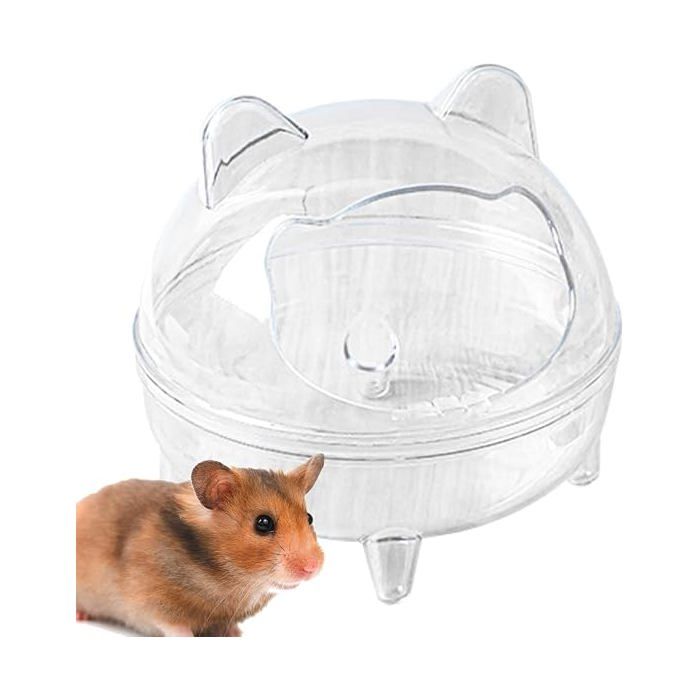 Toilettes de hamster - Bac de sable transparent et amovible de grande capacité pour hamsters syriens et gerbilles (9 2x9 2x7 6 cm)