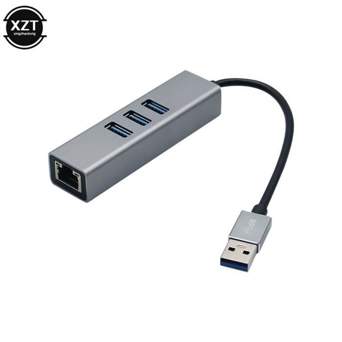 USB A auf 3 x USB A und RJ45 Ethernet LAN Adapter Hub Kabel Mac USB-A Netzwerk für Laptop,PC,MacBook