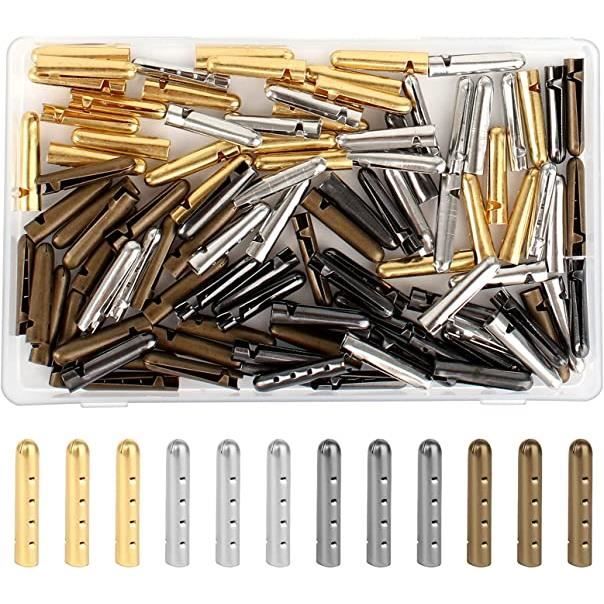 AIPAIDE 100PCS Bouts de lacets de chaussures en m tal 4 trous