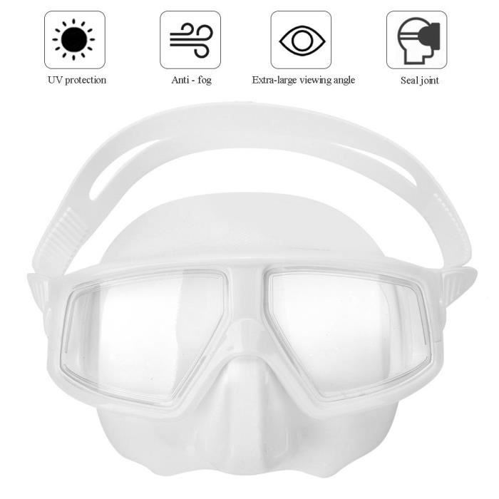Masque De Plongée Adulte – Silicone Noir – Réglable – Sécurité Sports Nautiques