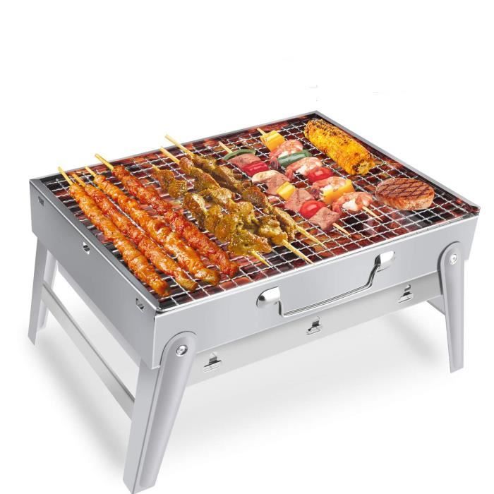 Barbecue Portable U-MISS à Charbon - Pliable, En Acier, Avec Kit D'outils - Idéal Camping