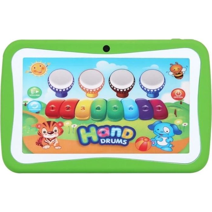 Tablette verte enfants écran 7 pouces 8 GO