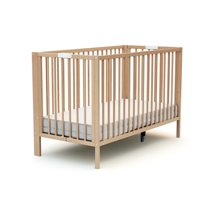 Lit Bébé Pliant Blanc En Bois Massif 60x120 - Lit bébé BUT