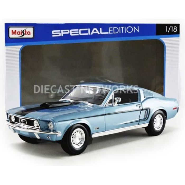 Voiture Miniature de Collection MAISTO 1 18 FORD Mustang GT Cobra Jet 1968 Blue 31167BL Cdiscount Jeux Jouets