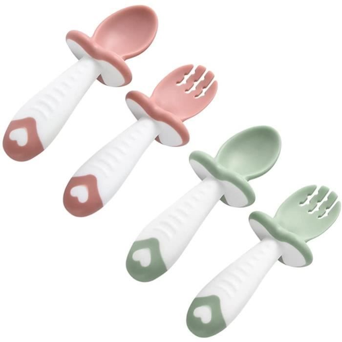 1 Ensemble Silicone Bebe Cuillere Et Fourchette Enfants Alimentation Couverts Enfants Formation Couverts Bebe Apprendre A Man 258 Cdiscount Puericulture Eveil Bebe
