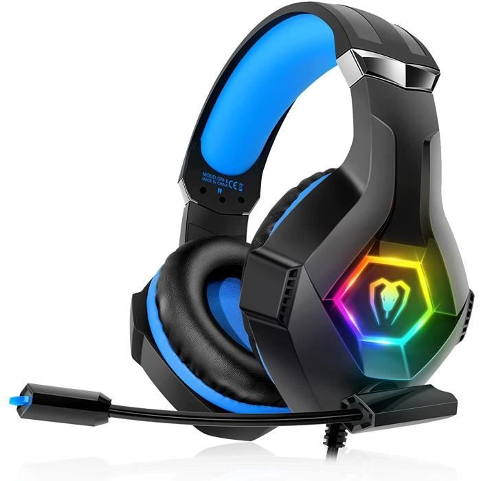 Casque Gaming Ozeino Avec Micro RGB - Compatible PS5, PC, PS4 - Son Stéréo Et Léger