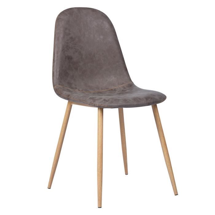 Lot De 4 Chaises 44x44x87cm Tendance Scandinave Velours Pied Metal